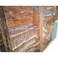 Slab Marmer Coklat Batu Onyx Alam Berwarna-warni